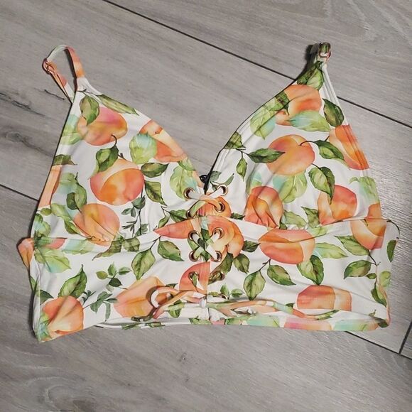 BCBG Generation Women's Peachy Lace Up Top & Ruched Bikini Bottom Size Large - Picture 10 of 16